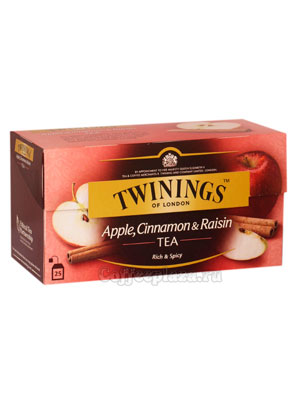 Чай Twinings Черный Яблоко, Корица и Изюм (25 пакетиков)