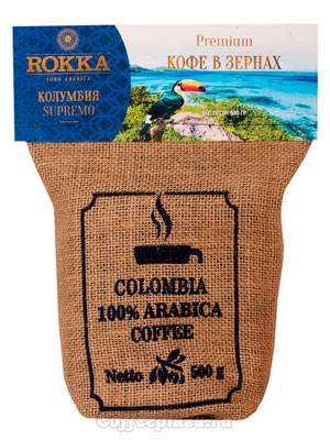 Кофе Rokka в зернах Колумбия 500 гр