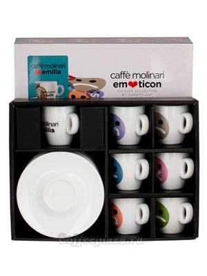 Подарочный набор Molinari Emoticon (чашки и блюдце) эспрессо