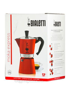 Гейзерная кофеварка Bialetti Moka Express Moka Red 6 порции 240 мл 4943