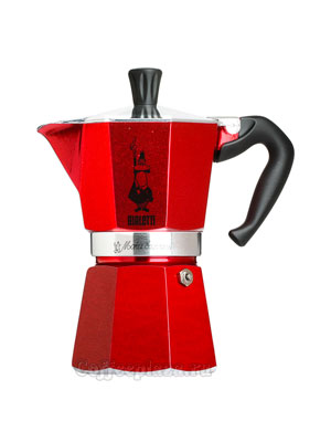 Гейзерная кофеварка Bialetti Moka Express Moka Red Emotion 3 порции 120 мл 5292