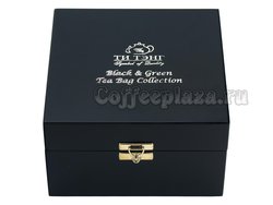 Подарочный набор Ти Тэнг чай черный и зеленый в пакетиках (Деревянная шкатулка, синяя)