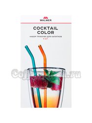 Walmer Coctail Color Набор из 6-ти Цветных трубочек+ёршик, стекло