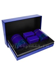 Коробка подарочная в подарочном пакете + 2 банки + 2 коробки синие (box-005)