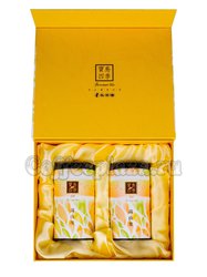 Коробка подарочная в подарочном пакете + 2 банки желтые (box-012)