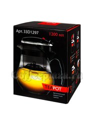 Чайник проливной с красной кнопкой Teapot 1200 мл (33D1297)