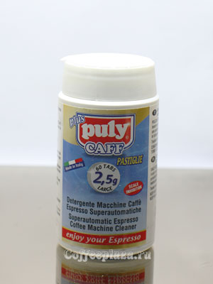 Средство для чистки рожковых и суперавтоматических кофемашин, а также капсульных и чалдовых PULY CAFF Plus  NSF, таблетки в банке 60 шт. х 2,5 гр.