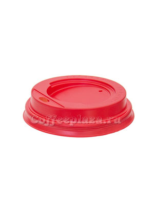 Крышка для бумажных стаканов с питейником 80 мм (Красная)